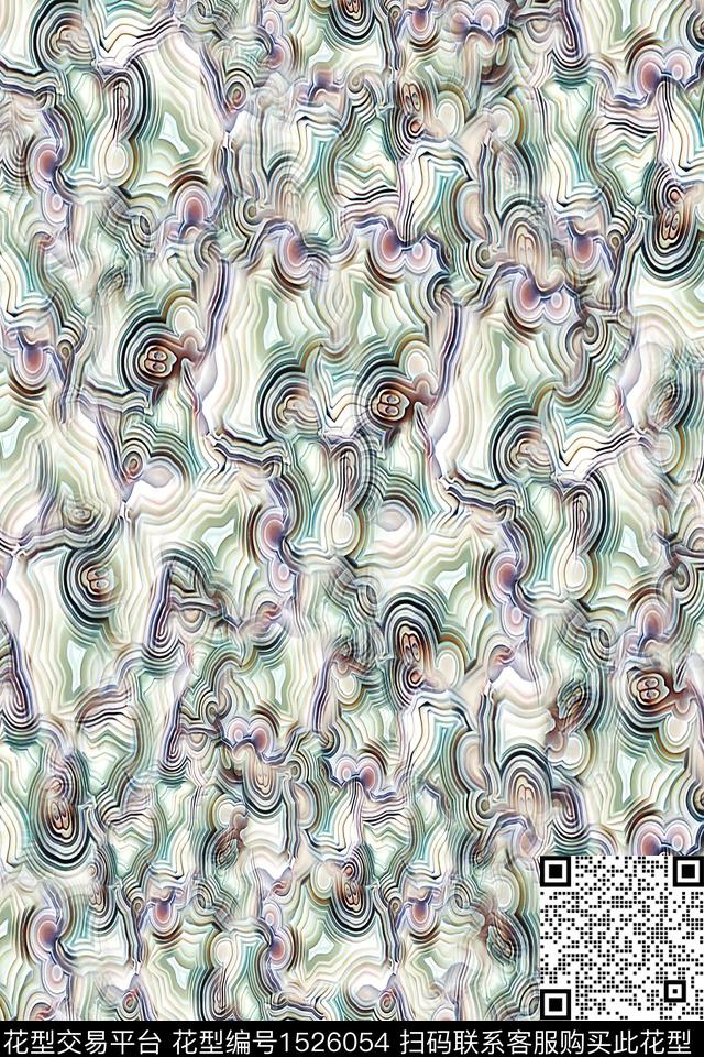 抽象肌理水彩数码印花华亿平台下载（图片编号: 1526054） - 瓦栏（Walan）