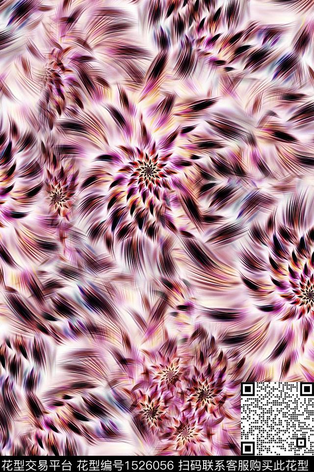 抽象肌理水彩数码印花华亿平台下载（图片编号: 1526056） - 瓦栏（Walan）