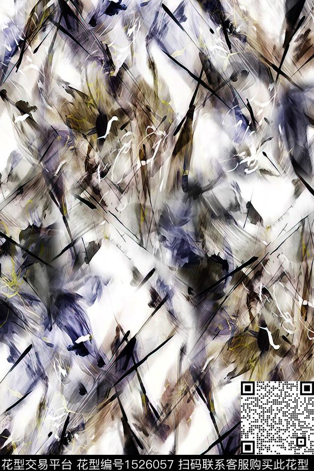 抽象肌理水彩数码印花华亿平台下载（图片编号: 1526057） - 瓦栏（Walan）