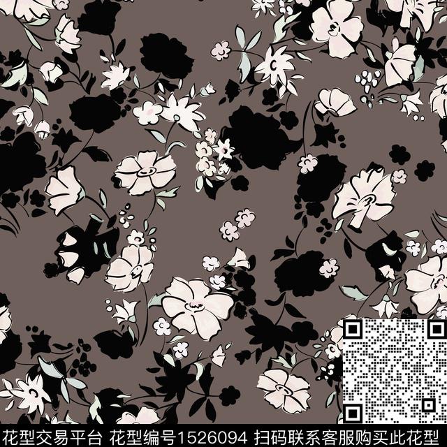 绿植树叶花卉复古数码印花华亿平台下载（图片编号: 1526094） - 瓦栏（Walan）