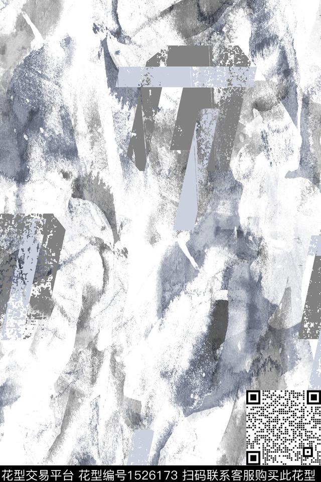 字母男装抽象数码印花华亿平台下载（图片编号: 1526173） - 瓦栏（Walan）