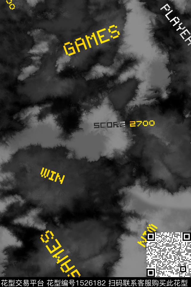 字母男装抽象数码印花华亿平台下载（图片编号: 1526182） - 瓦栏（Walan）