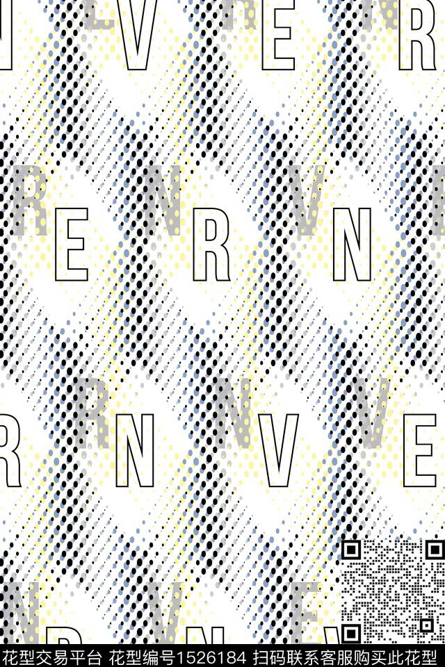 字母男装抽象数码印花华亿平台下载（图片编号: 1526184） - 瓦栏（Walan）