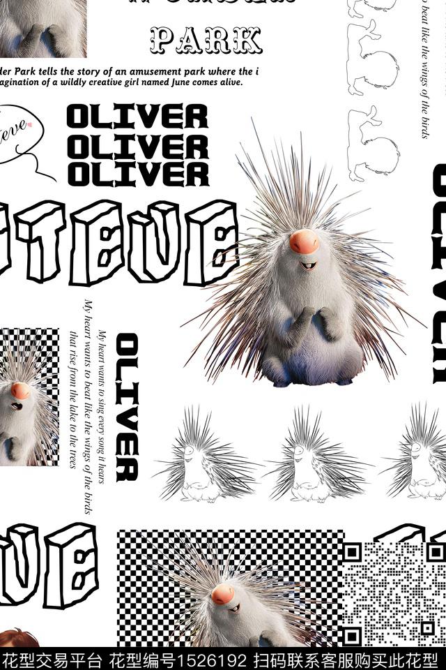 卡通动物动漫刺猬数码印花华亿平台下载（图片编号: 1526192） - 瓦栏（Walan）