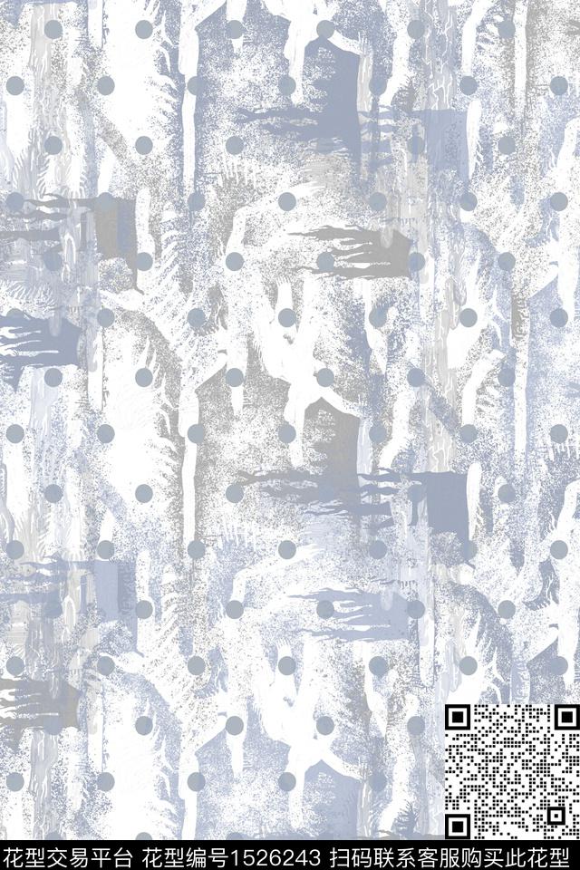 男装抽象肌理数码印花华亿平台下载（图片编号: 1526243） - 瓦栏（Walan）