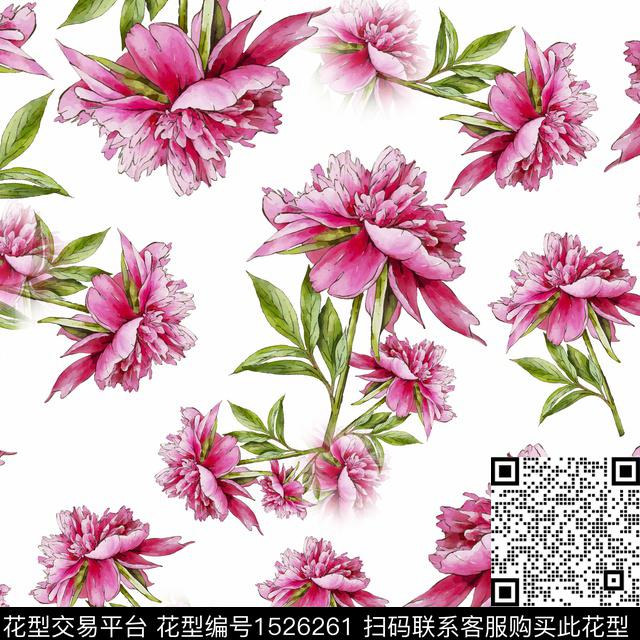 花卉水彩花卉小碎花传统印花华亿平台下载（图片编号: 1526261） - 瓦栏（Walan）