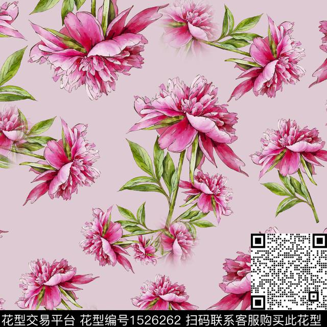 花卉水彩花卉小碎花传统印花华亿平台下载（图片编号: 1526262） - 瓦栏（Walan）