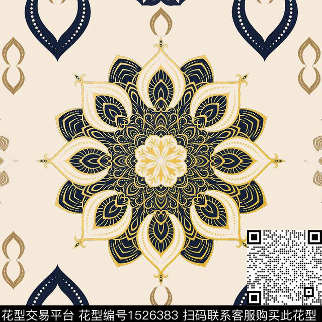 男装宫廷风传统纹样传统印花华亿平台下载（图片编号: 1526383） - 瓦栏（Walan）