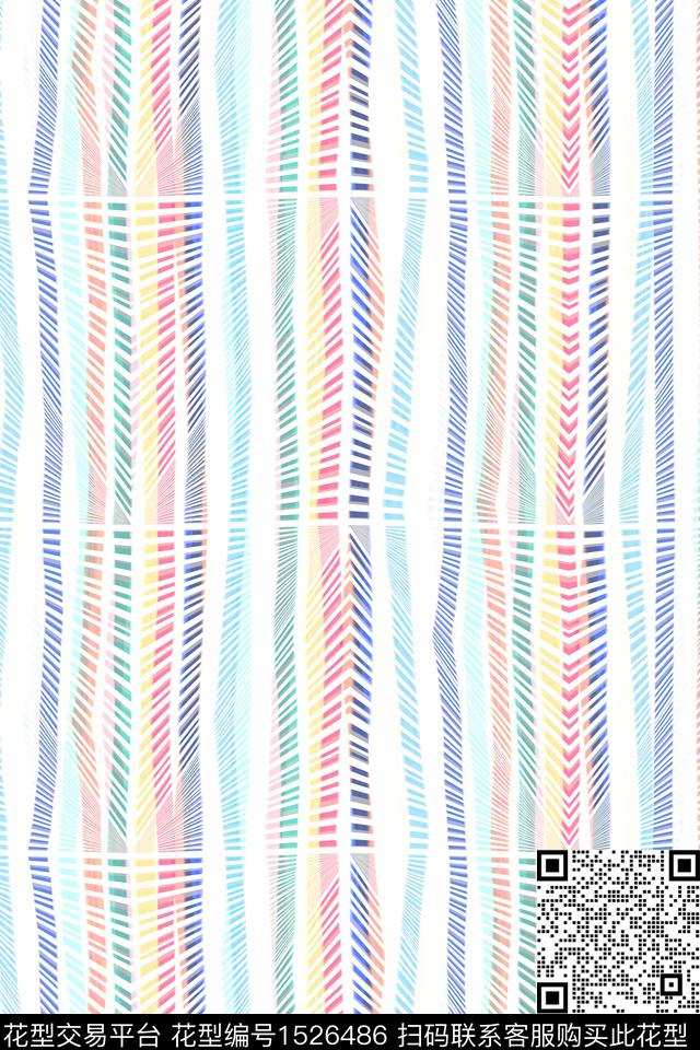 小清新抽象几何数码印花华亿平台下载（图片编号: 1526486） - 瓦栏（Walan）