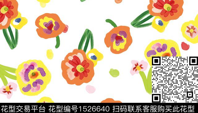 可爱童装花卉数码印花华亿平台下载（图片编号: 1526640） - 瓦栏（Walan）
