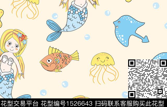 可爱美人鱼童装数码印花华亿平台下载（图片编号: 1526643） - 瓦栏（Walan）