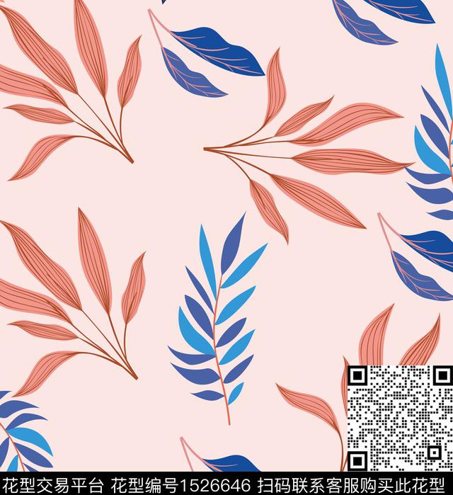 水彩花卉线条花卉数码印花华亿平台下载（图片编号: 1526646） - 瓦栏（Walan）