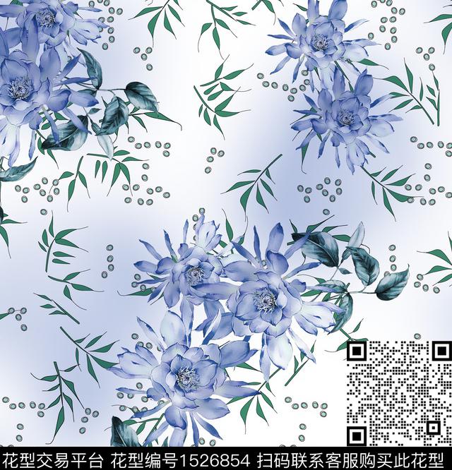 花卉女装连衣裙数码印花华亿平台下载（图片编号: 1526854） - 瓦栏（Walan）