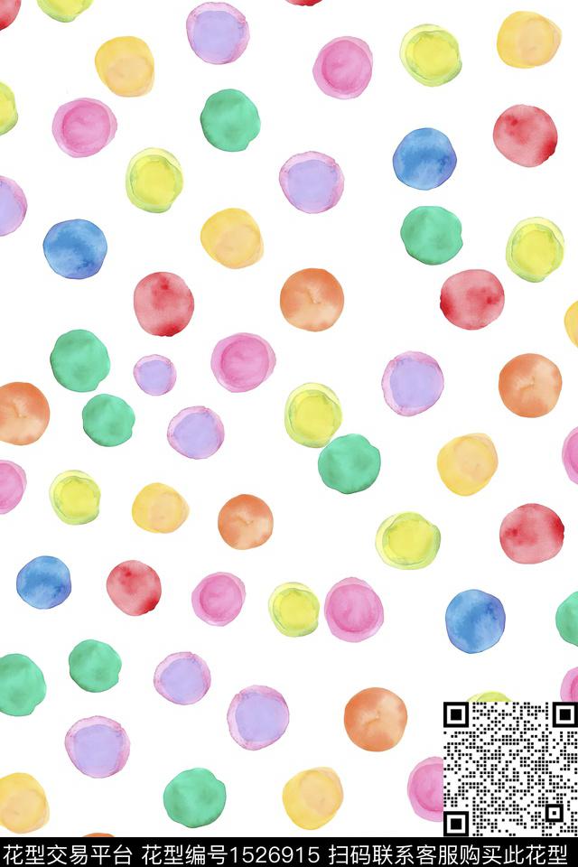 小清新波点几何数码印花华亿平台下载（图片编号: 1526915） - 瓦栏（Walan）