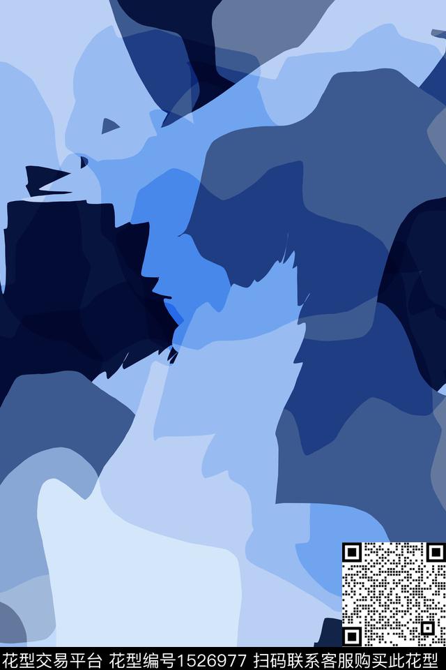 抽象简约数码印花华亿平台下载（图片编号: 1526977） - 瓦栏（Walan）