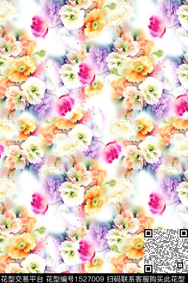 花卉女装数码印花华亿平台下载（图片编号: 1527009） - 瓦栏（Walan）