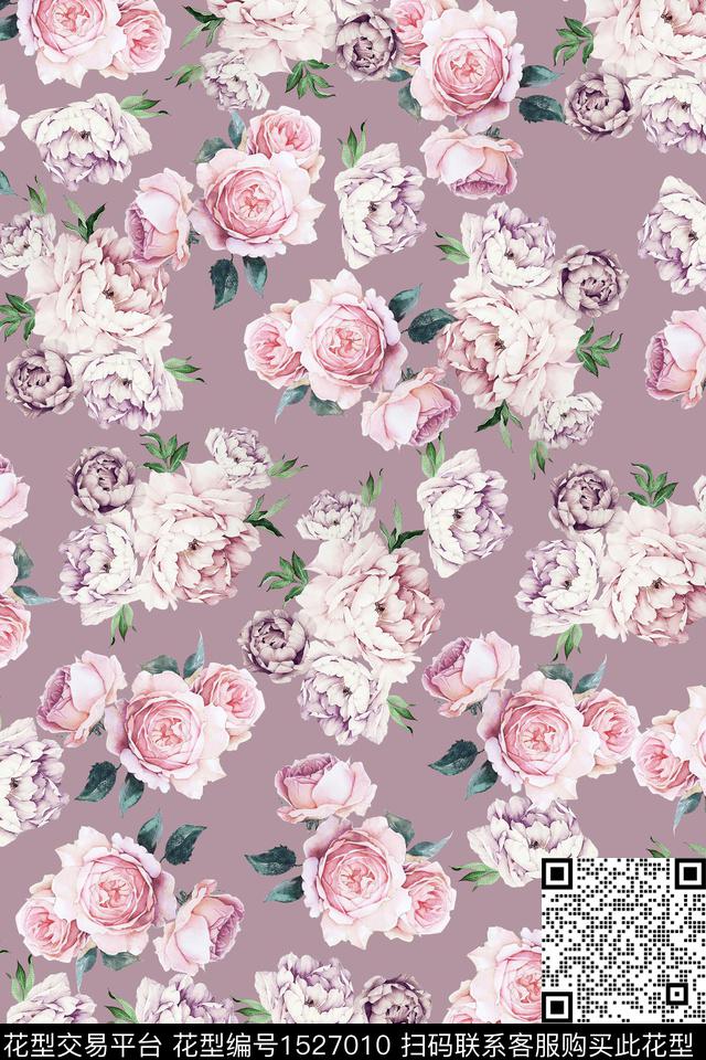 花卉女装数码印花华亿平台下载（图片编号: 1527010） - 瓦栏（Walan）