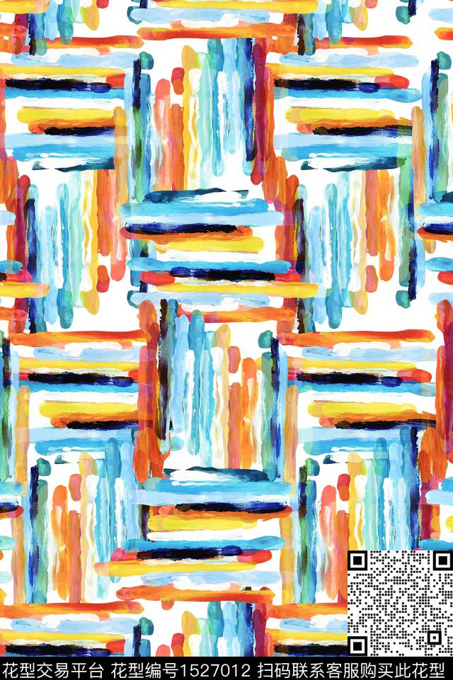 抽象油画肌理数码印花华亿平台下载（图片编号: 1527012） - 瓦栏（Walan）