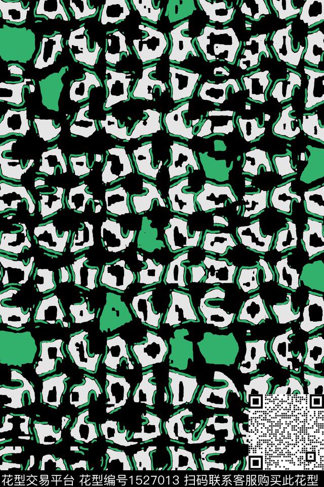 男装满版花绿色几何数码印花华亿平台下载（图片编号: 1527013） - 瓦栏（Walan）