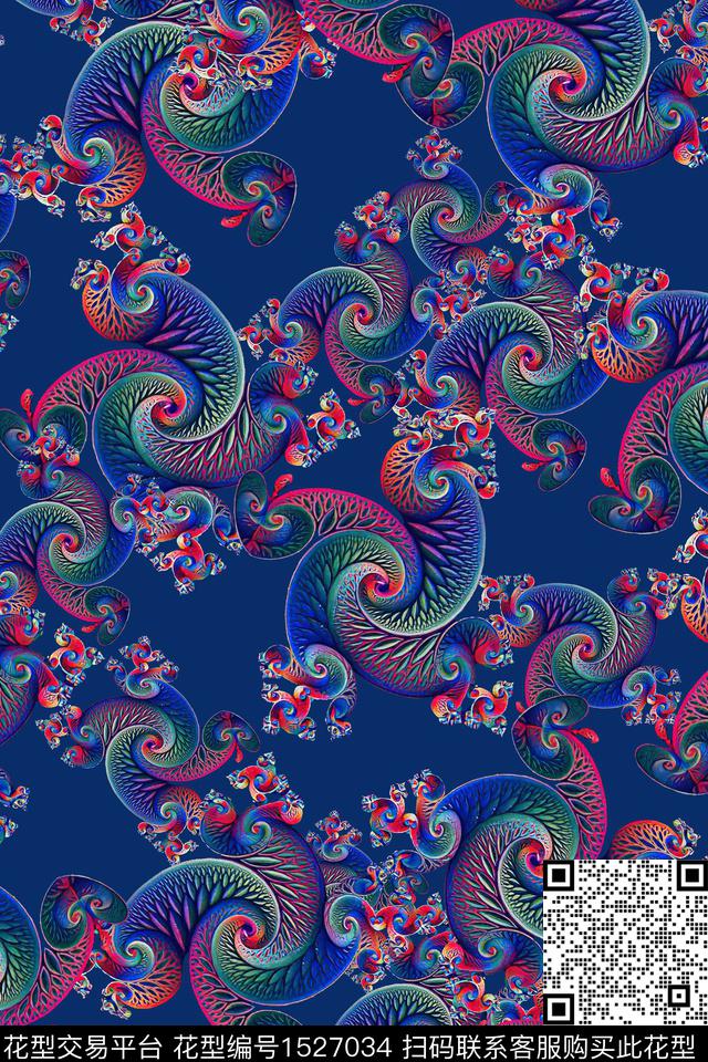 时尚抽象数码印花华亿平台下载（图片编号: 1527034） - 瓦栏（Walan）