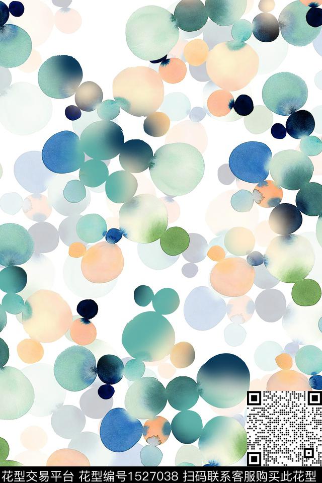 小清新几何波点数码印花华亿平台下载（图片编号: 1527038） - 瓦栏（Walan）