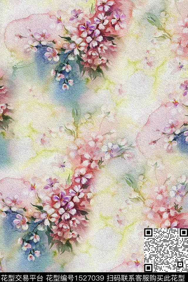 时尚女装花卉数码印花华亿平台下载（图片编号: 1527039） - 瓦栏（Walan）