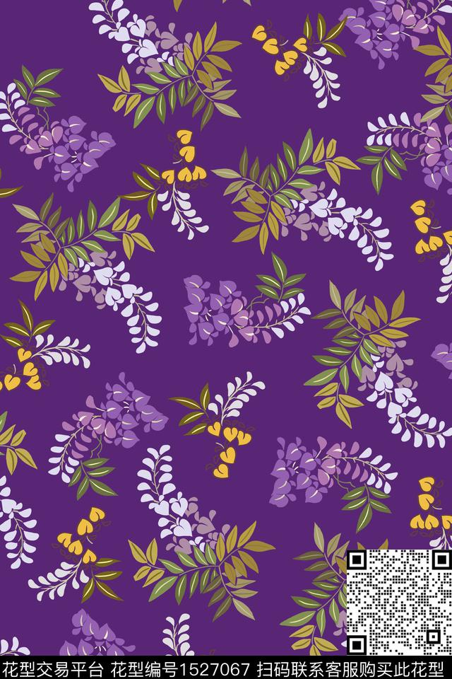 花卉小碎花绿植树叶数码印花华亿平台下载（图片编号: 1527067） - 瓦栏（Walan）