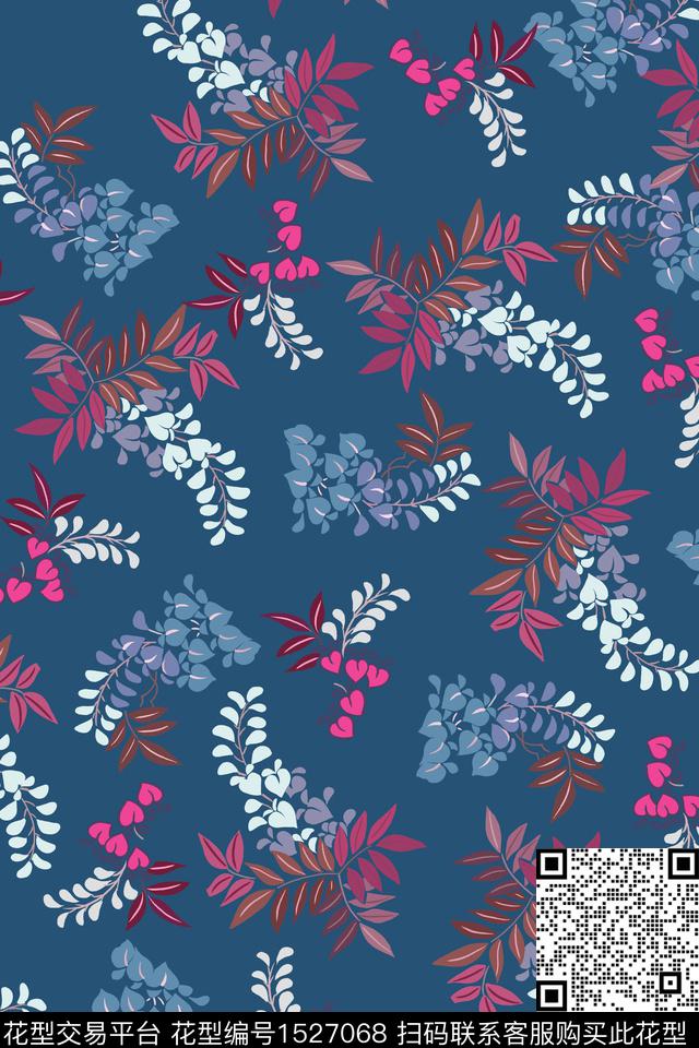 花卉大牌风香云纱数码印花华亿平台下载（图片编号: 1527068） - 瓦栏（Walan）
