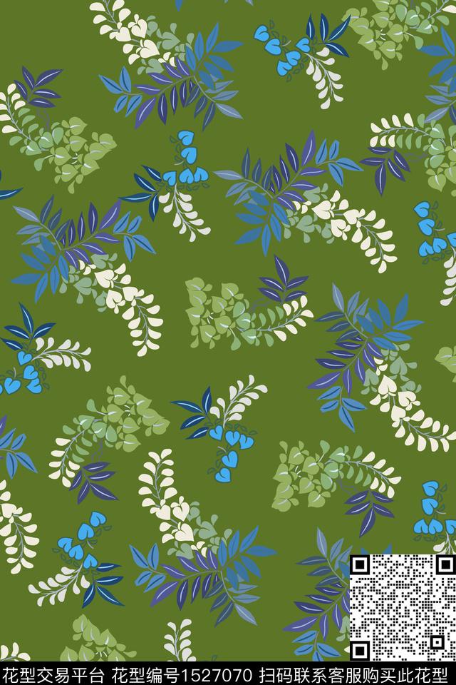 花卉大牌风香云纱数码印花华亿平台下载（图片编号: 1527070） - 瓦栏（Walan）