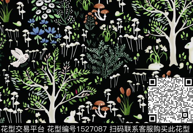 兔子动物传统印花华亿平台下载（图片编号: 1527087） - 瓦栏（Walan）