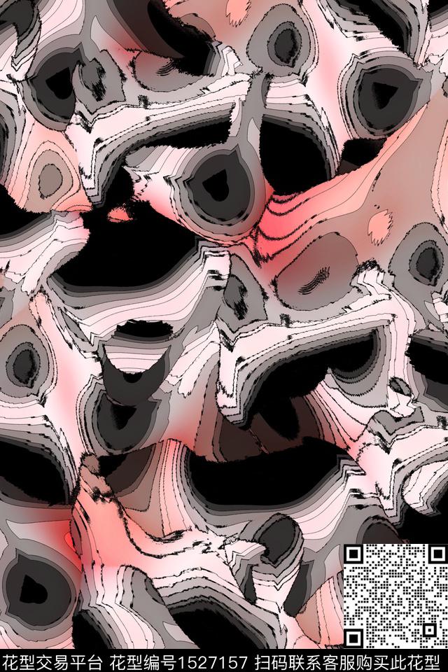 女装抽象纹理数码印花华亿平台下载（图片编号: 1527157） - 瓦栏（Walan）