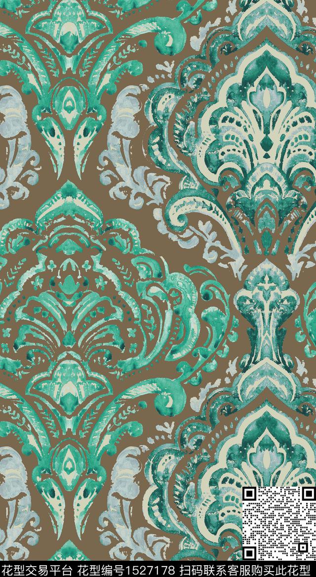 民族风纹样绫传统印花华亿平台下载（图片编号: 1527178） - 瓦栏（Walan）