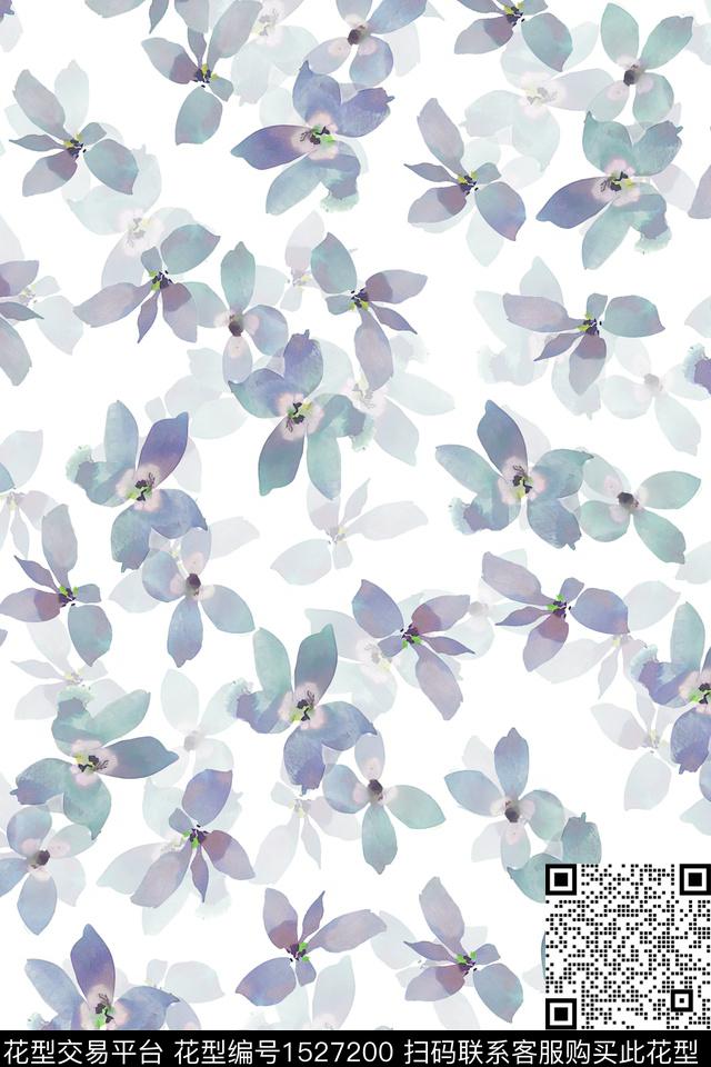 小清新花卉小碎花数码印花华亿平台下载（图片编号: 1527200） - 瓦栏（Walan）