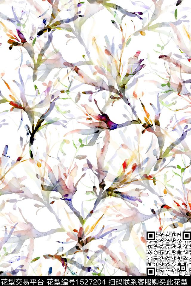 时尚小清新抽象数码印花华亿平台下载（图片编号: 1527204） - 瓦栏（Walan）