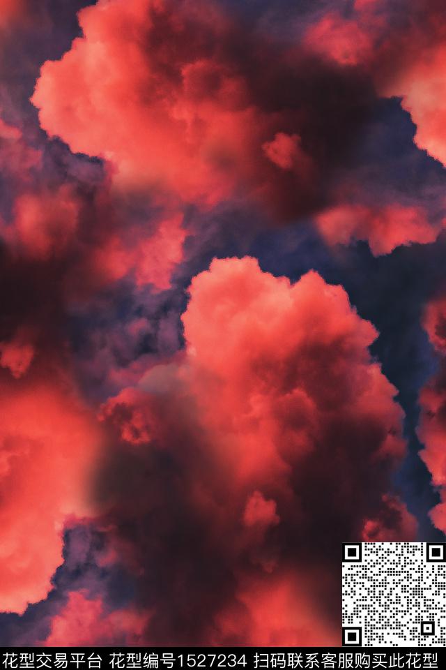 抽象女装风景景观数码印花华亿平台下载（图片编号: 1527234） - 瓦栏（Walan）