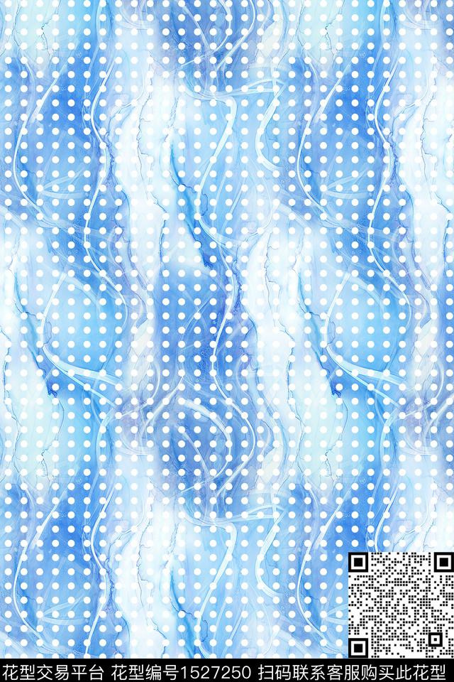 小清新抽象波点数码印花华亿平台下载（图片编号: 1527250） - 瓦栏（Walan）
