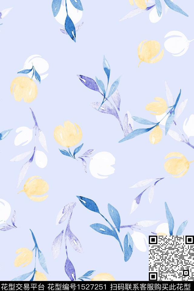 小清新花卉小碎花数码印花华亿平台下载（图片编号: 1527251） - 瓦栏（Walan）