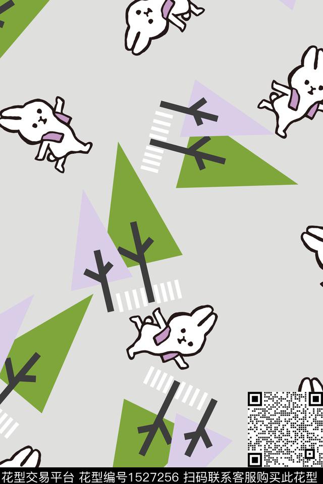 兔子童装卡通数码印花华亿平台下载（图片编号: 1527256） - 瓦栏（Walan）