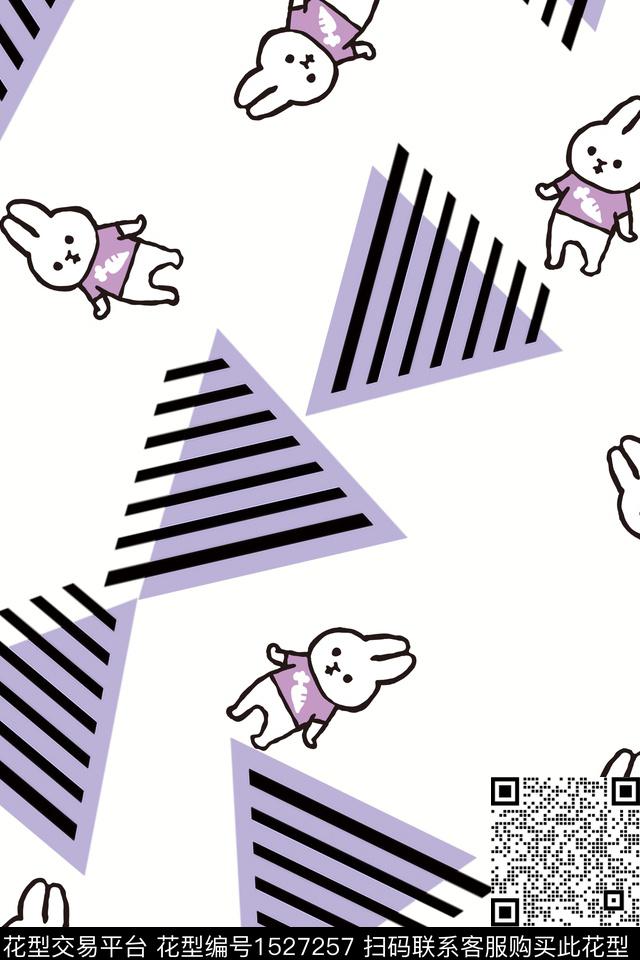 兔子童装卡通数码印花华亿平台下载（图片编号: 1527257） - 瓦栏（Walan）