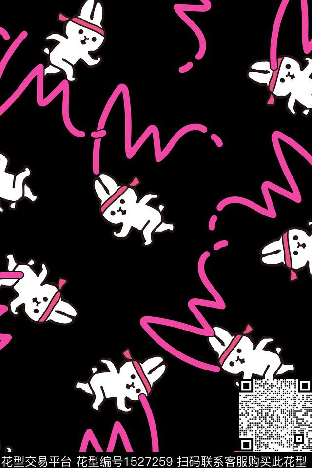 兔子童装卡通数码印花华亿平台下载（图片编号: 1527259） - 瓦栏（Walan）