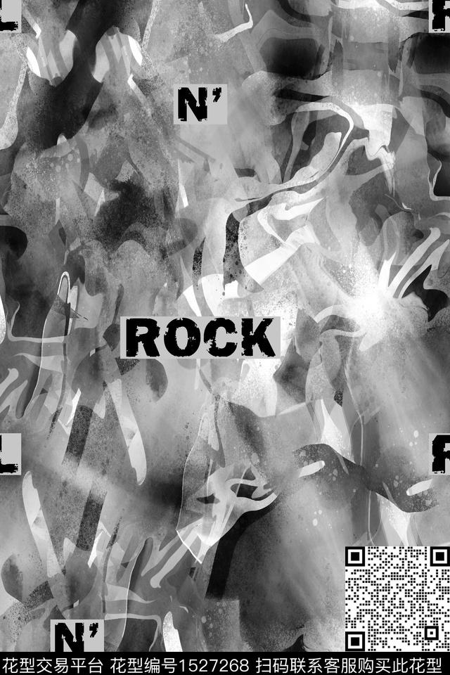 字母抽象男装数码印花华亿平台下载（图片编号: 1527268） - 瓦栏（Walan）