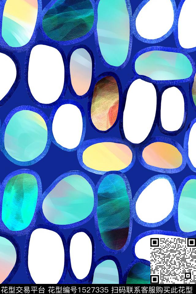 几何圆形肌理数码印花华亿平台下载（图片编号: 1527335） - 瓦栏（Walan）