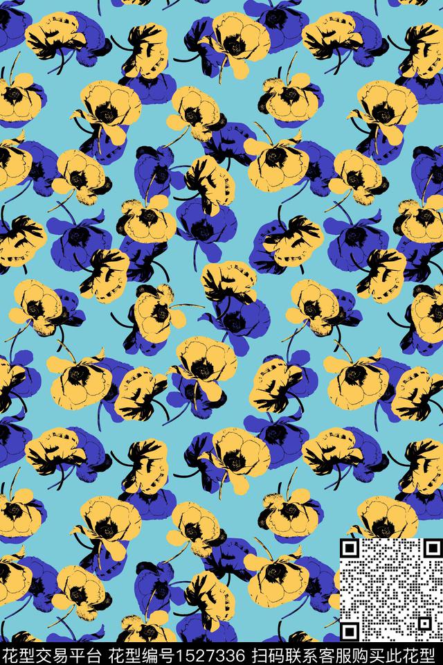 小清新花卉小碎花数码印花华亿平台下载（图片编号: 1527336） - 瓦栏（Walan）