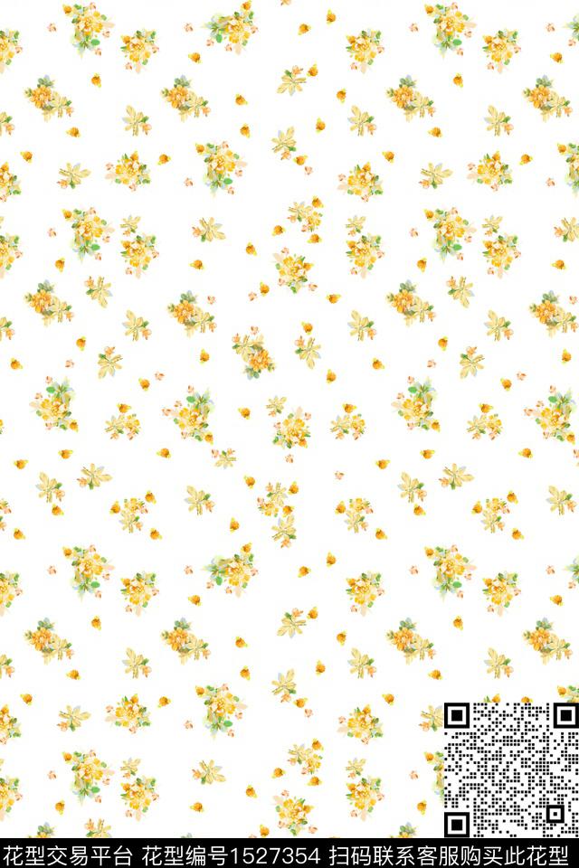 小清新花卉小碎花数码印花华亿平台下载（图片编号: 1527354） - 瓦栏（Walan）