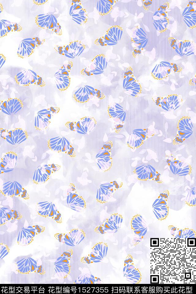 肌理蝴蝶数码印花华亿平台下载（图片编号: 1527355） - 瓦栏（Walan）