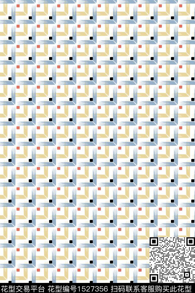 格子几何数码印花华亿平台下载（图片编号: 1527356） - 瓦栏（Walan）