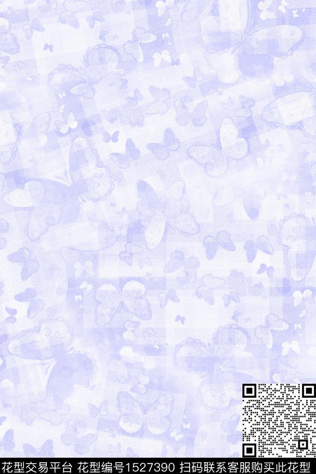 水彩女装蝴蝶数码印花华亿平台下载（图片编号: 1527390） - 瓦栏（Walan）
