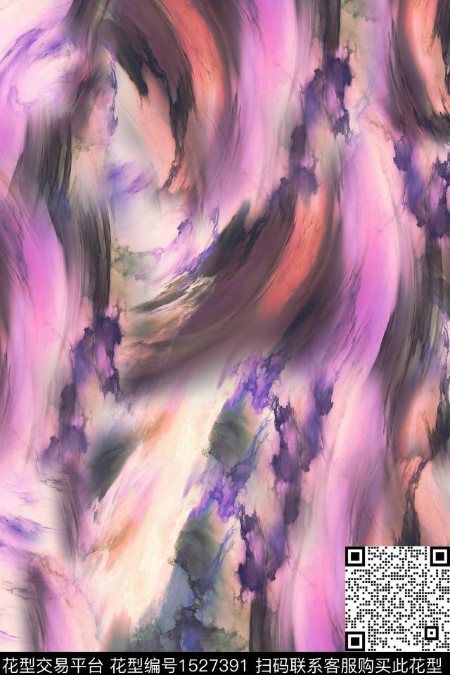 抽象女装渐变数码印花华亿平台下载（图片编号: 1527391） - 瓦栏（Walan）