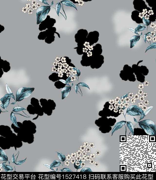 花卉女装连衣裙数码印花华亿平台下载（图片编号: 1527418） - 瓦栏（Walan）