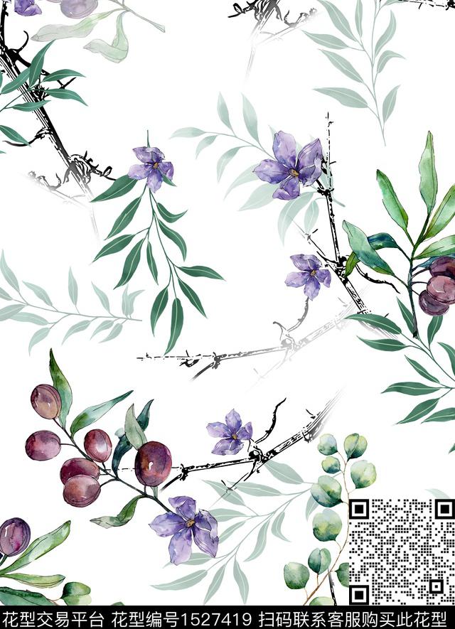 花卉女装连衣裙数码印花华亿平台下载（图片编号: 1527419） - 瓦栏（Walan）